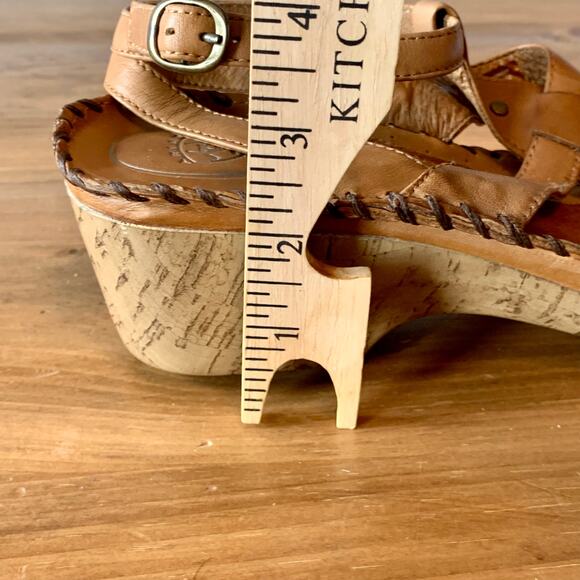 Ariat Women's Sandal Tan Leather Strappy Slide Buckle Strap Size 11B Heel - Picture 16 of 16